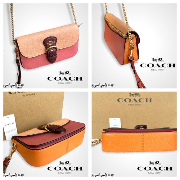 AUTHENTICATED Coach Kleo in Colorblock & Matching Card Case Faded Blush $426 - Picture 6 of 13